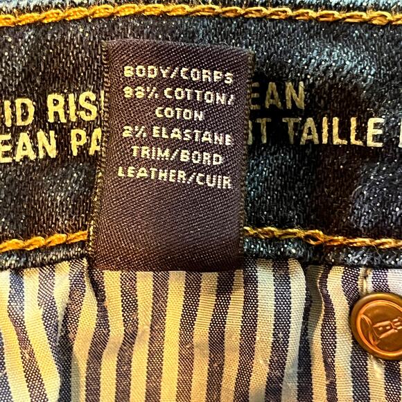 Lands' End Mid Rise Crop Capri Jean Women's 14 W34 L24 Stretchy Dark Rinse - Picture 4 of 4